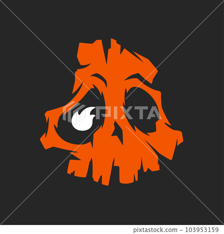Orange ork skull icon. Modern logo concept 103953159