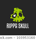 Rippa skull green logo concept. Vector EPS10 Rippa skull green logo concept. Vector EPS10 103953160