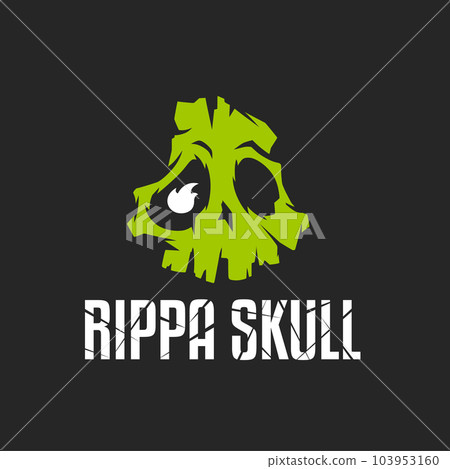 Rippa skull green logo concept. Vector EPS10 103953160