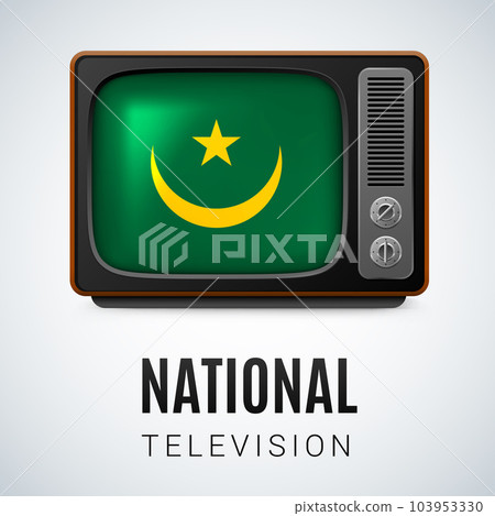 Round glossy icon of Mauritania 103953330