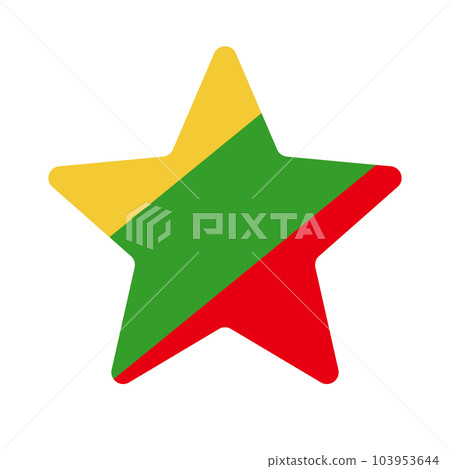 Star shaped Myanmar flag icon. vector. Star shaped Myanmar flag icon. vector. 103953644