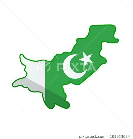Pakistan map with Pakistan flag design. vector. 103953654