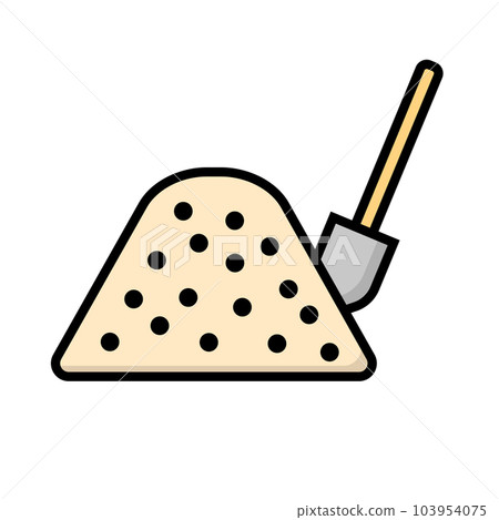 平面設計沙子和鏟子。向量。 103954075