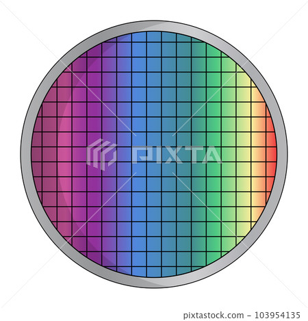 Modern silicon wafer icon. Materials for semiconductor manufacturing. vector. Modern silicon wafer icon. Materials for semiconductor manufacturing. vector. 103954135