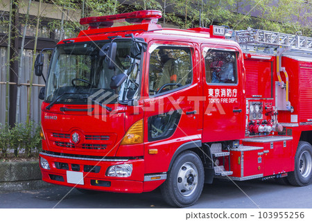 Fire engine on standby Fire engine Emergency vehicle Fire engine on standby Fire engine Emergency vehicle 103955256