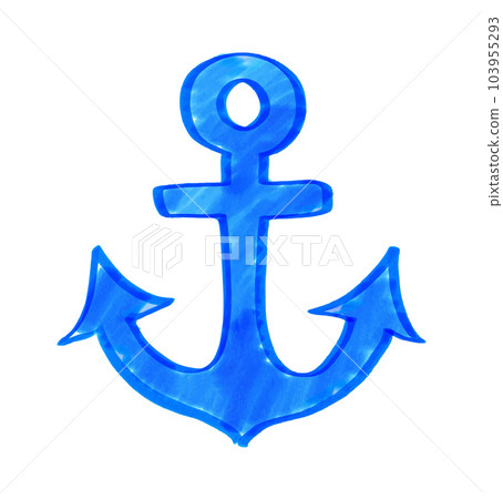Felt pen child drawing of anchor Felt pen child drawing of anchor 103955293