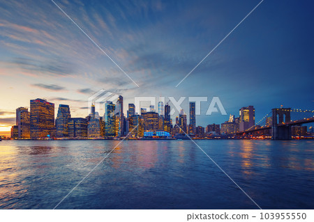 View on Manhattan at dusk View on Manhattan at dusk 103955550