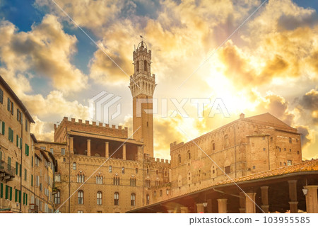 Mangia Tower in Siena Italy Mangia Tower in Siena Italy 103955585
