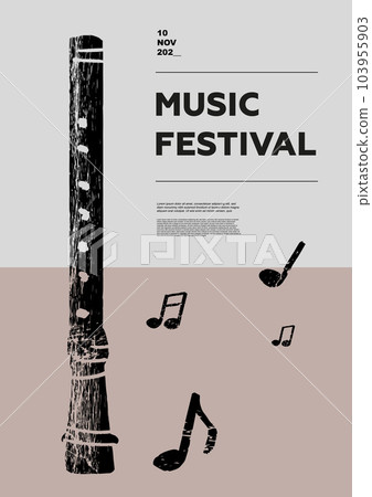Duduk, tsiranapogh. Music festival poster. Wind musical instruments. Competition. A set of vector illustrations. Minimalistic design. Banner, flyer, cover, print. 103955903