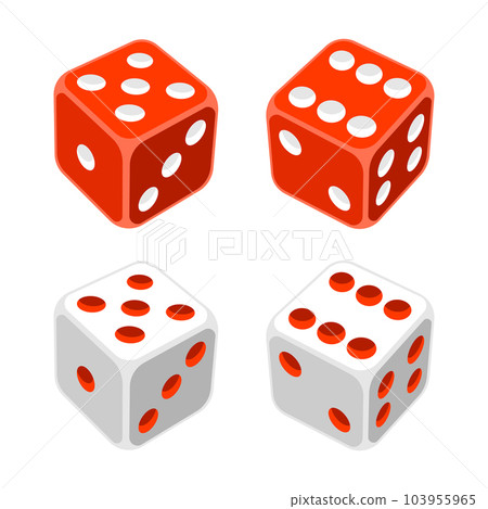 Set of playing dice. Game craps image. Casino and betting illustration. Set of playing dice. Game craps image. Casino and betting illustration. 103955965