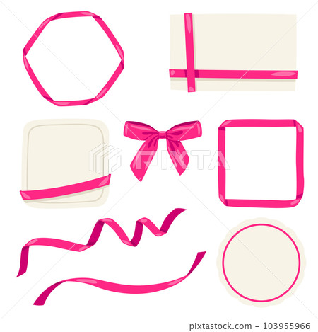 Backgrounds with pink tapes. Card decoration and design with ribbons. 103955966