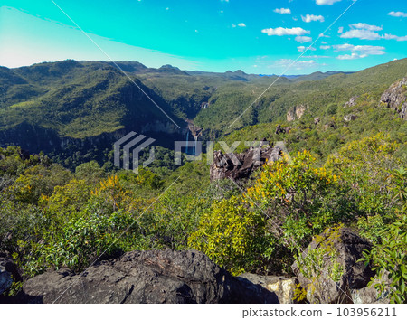 mountain landscape at Chapada dos Veadeiros National Park in Goias, Brazil 103956211