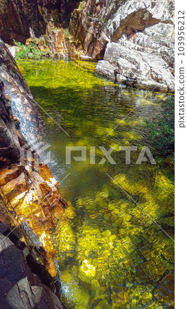 beautiful cascade waterfall in Pirenopolis, Goias, Brazil beautiful cascade waterfall in Pirenopolis, Goias, Brazil 103956212