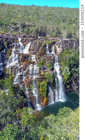 beautiful cascade waterfall in Chapada dos Veadeiros, Goias, Brazil 103956214