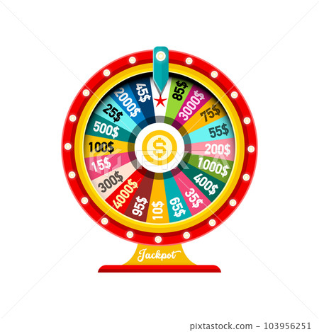 Wheel of fortune with dollar prices isolated on white background 103956251