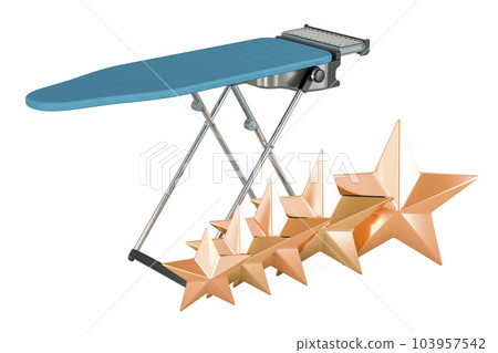 Ironing Board with five golden stars, 3D rendering 103957542