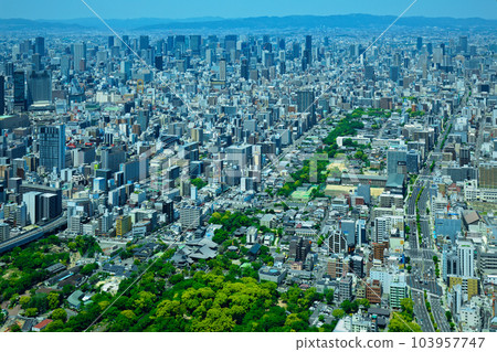 A view of the city in the direction of Dotonbori from Abeno Harukas 103957747