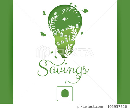 Green city. Nature and Renewable Energy. Green Energy and Natural Resource Conservation. 103957826