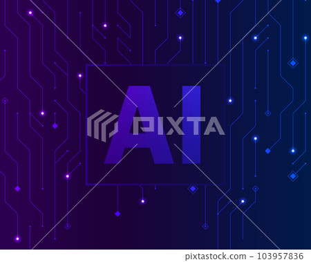 Abstract digital background of points and lines. Quantum computer technologies concept. Big data 103957836