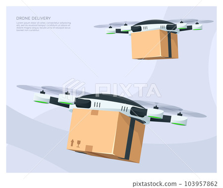 Package Delivery Drone. Drone transporting... - Stock Illustration ...