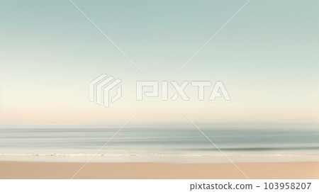 Clear blue sky sunset with horizon on calm ocean sea background. Picturesque Clear blue sky sunset with horizon on calm ocean sea background. Picturesque 103958207