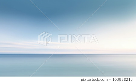 Clear blue sky sunset with horizon on calm ocean sea background. Picturesque Clear blue sky sunset with horizon on calm ocean sea background. Picturesque 103958213