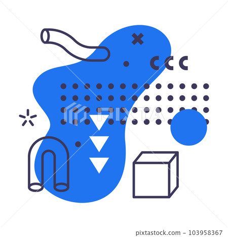 Abstract Composition with Geometric Figure and Bright Shape Collage Vector Illustration Abstract Composition with Geometric Figure and Bright Shape Collage Vector Illustration 103958367