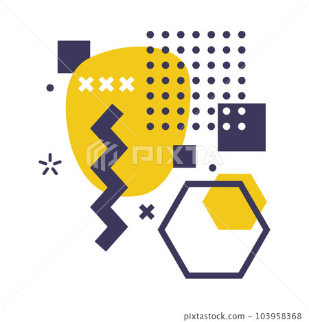 Abstract Composition with Geometric Figure and Bright Shape Collage Vector Illustration 103958368