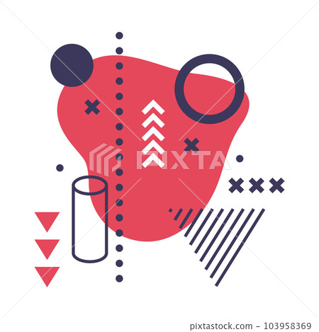 Abstract Composition with Geometric Figure and Bright Shape Collage Vector Illustration 103958369