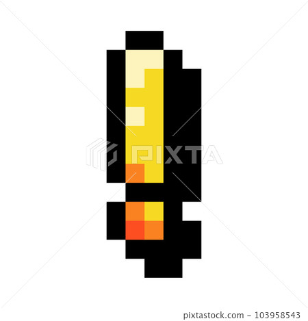 Pixel 8 Bit Exclamation Mark for Punctuation Vector Illustration 103958543
