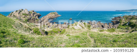 ``青森縣''中須賀海岸的美麗風景種差海岸 ``青森縣''中須賀海岸的美麗風景種差海岸 103959120