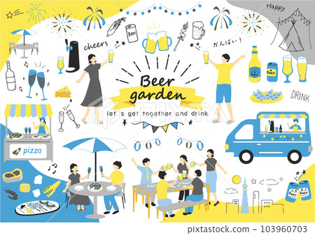 人們享受啤酒花園 103960703