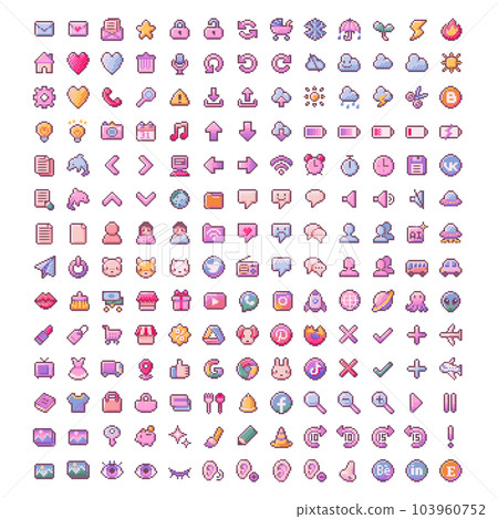 182 nostalgic cute dot picture icon set 182 nostalgic cute dot picture icon set 103960752