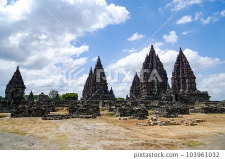 Prambanan temple complex and rainy season Prambanan temple complex and rainy season 103961032
