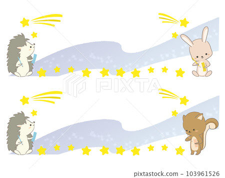 Line illustration of an animal with a strip of paper 103961526