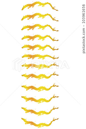 Golden silhouette set of dragon (dragon, dragon, dragon) flying in the sky, New Year's card material for 2024 year of the dragon Golden silhouette set of dragon (dragon, dragon, dragon) flying in the sky, New Year's card material for 2024 year of the dragon 103961656