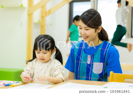 Nursery teacher, early childhood classroom, study 103961841