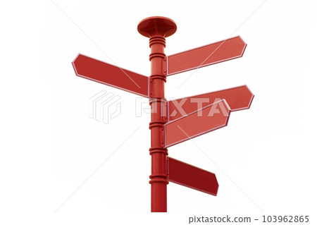 Crossroad signpost, Sign Post opposite directions. Blank for Copy Space. 103962865