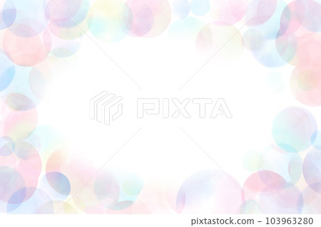 Watercolor illustration background frame drawn with pale and round motifs Watercolor illustration background frame drawn with pale and round motifs 103963280