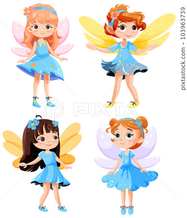 Set of cute fantasy fairies cartoon character 103963739