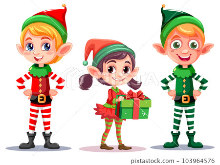 Set of Christmas cartoon characters 103964576