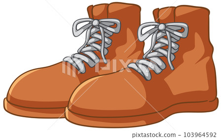 A pair of brown leather shoes 103964592