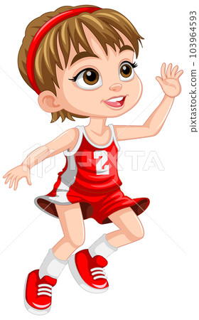 Cute basketball player cartoon character 103964593