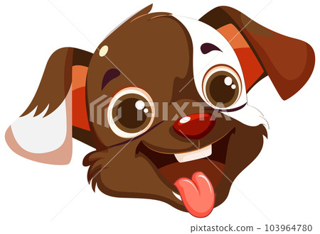 happy dog face white background