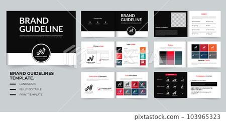 Brand Guidelines template or Brand manual template design Brand Guidelines template or Brand manual template design 103965323