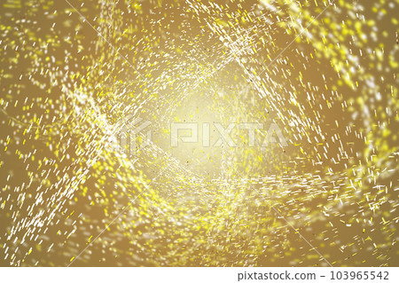 金色粒子螺旋彙聚遠方消失在金色背景上 103965542