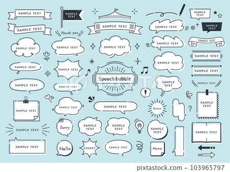 Handwritten style treatment and speech bubble set 103965797