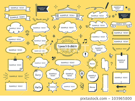 Handwritten style treatment and speech bubble set 103965800