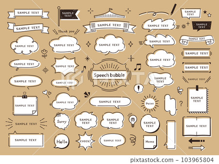 Handwritten style treatment and speech bubble set 103965804