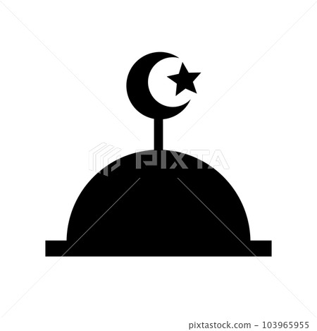 Mosque silhouette icon. Islamic place of worship. vector. 103965955
